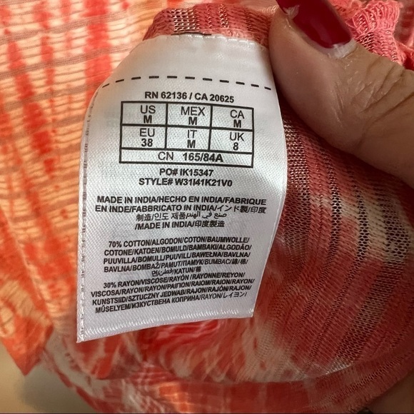 Guess Pinkish Cream Tie Dye hi Low Tunic Top - Picture 7 of 7